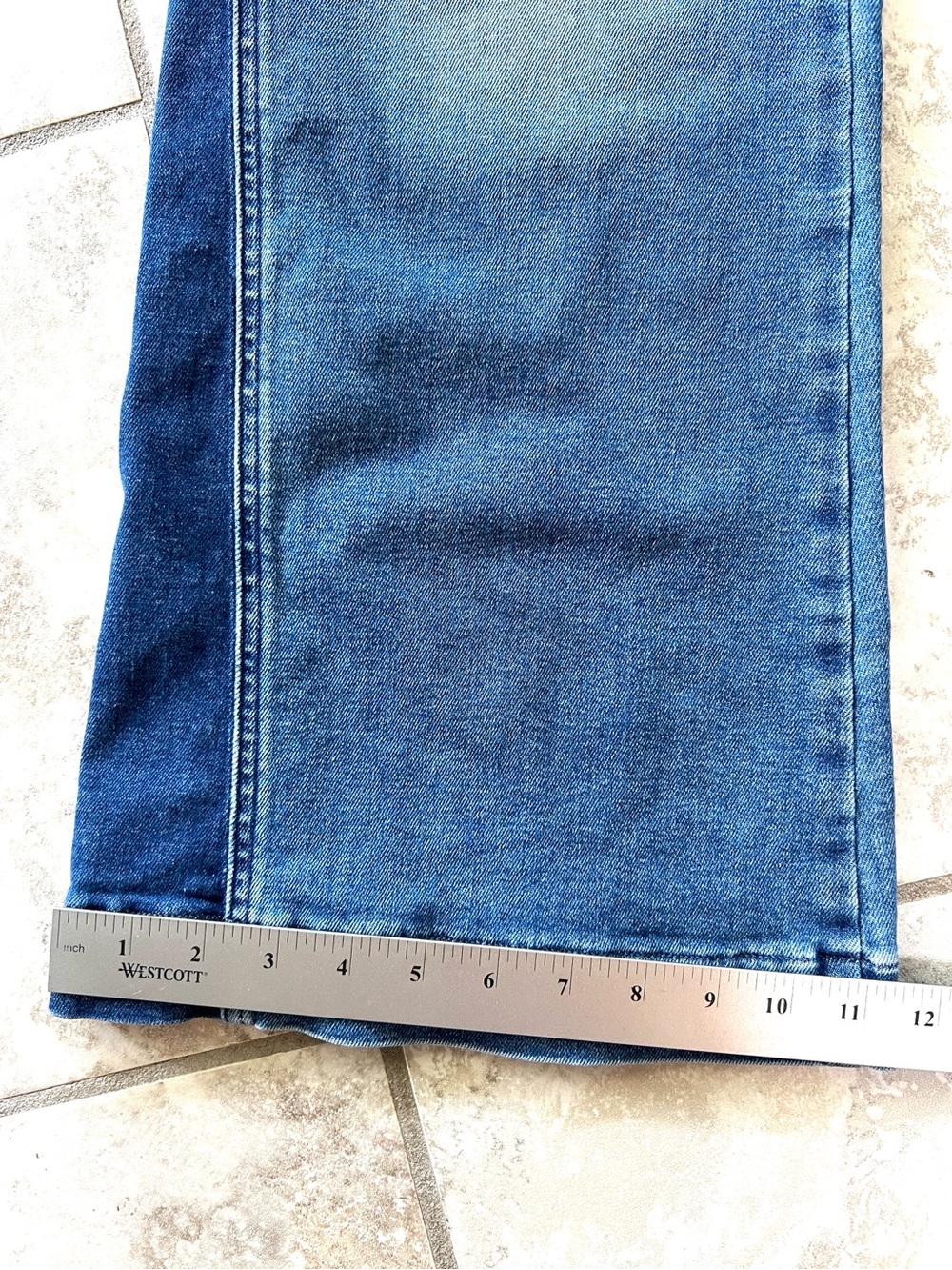 Spanx Jeans Womens Large Flare 32x28 Blue #20790Q Retro 70’s inset flare details - Picture 9 of 9